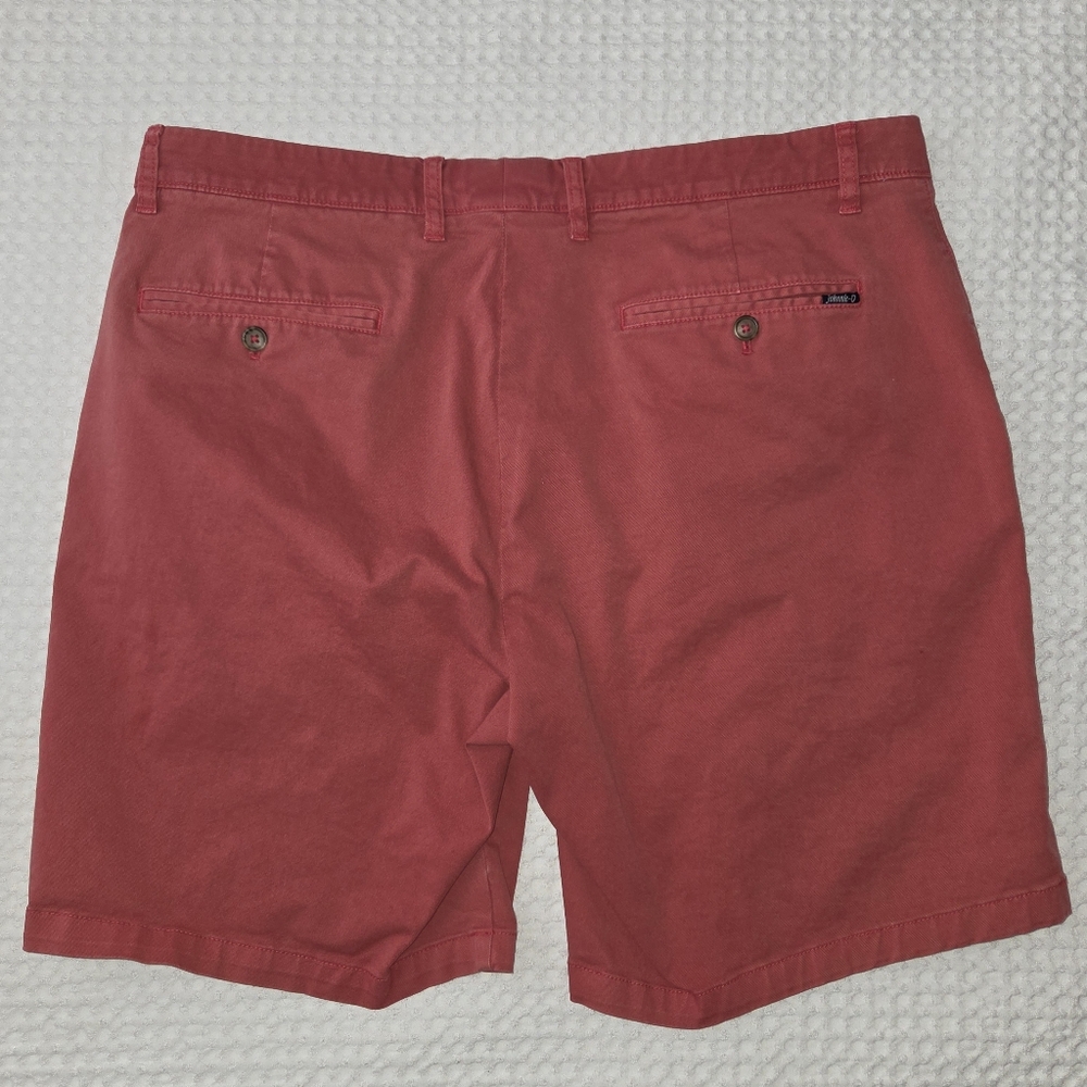 johnnie-O Men's Flat Front Shorts in Coral Red